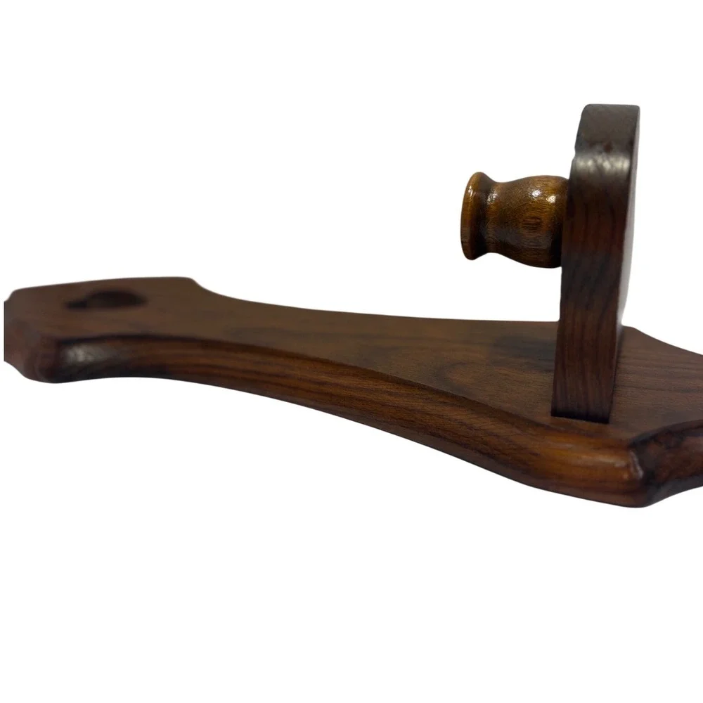 Dark Wood Heart Cutout Wall Sconce Single Taper Candle Holder Rustic Vintage